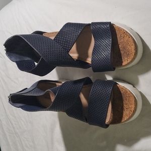 STEVEN Natural Confort Wedges Navy Blue